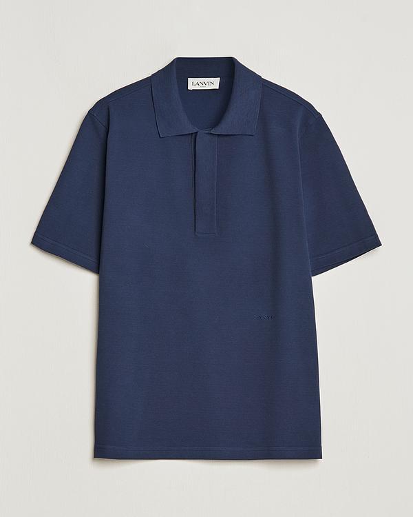 Dark blue short sleeve polo shirt from Lanvin