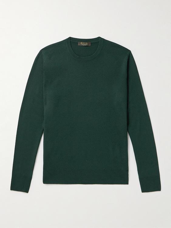 Dark green cashmere sweater from Loro Piana