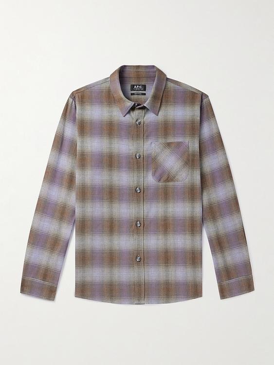 Checkered grey flannel shirt from A.P.C