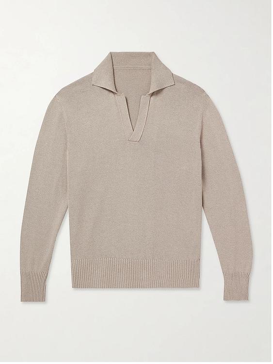 Beige long sleeve polo shirt from Stòffa