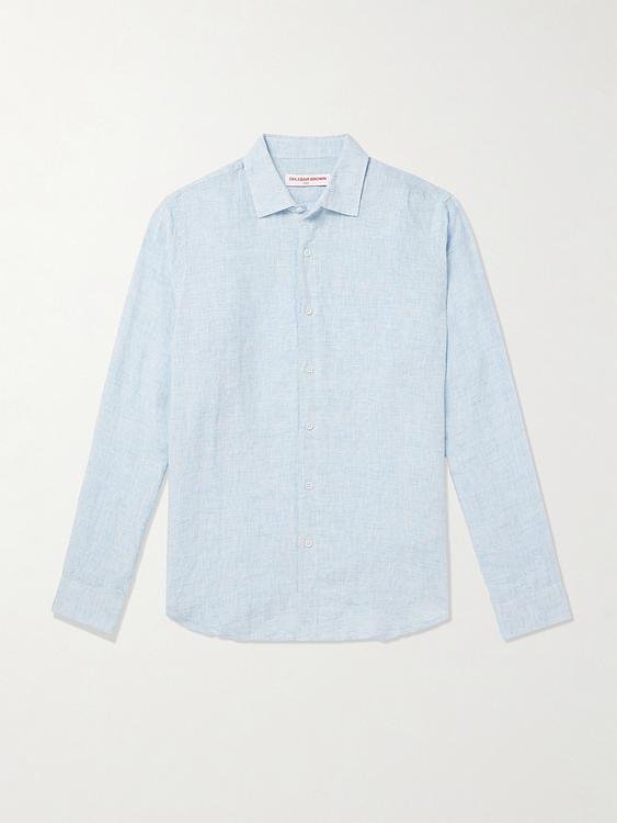 Light blue linen shirt from Orlebar Brown