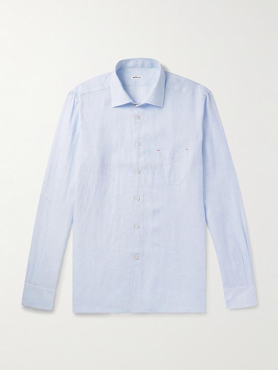 Light blue linen shirt from Kiton