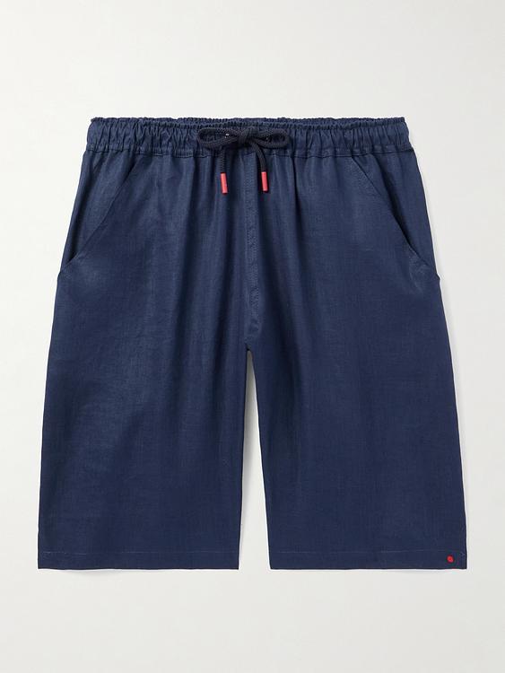 Dark blue chino shorts from Kiton