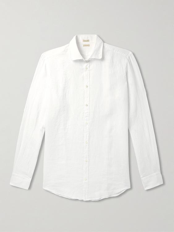 White linen shirt from Massimo Alba