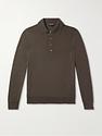 Dark brown long sleeve polo shirt from Tom Ford
