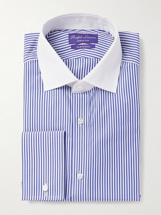 Striped white business shirt from Ralph Lauren Purple Label