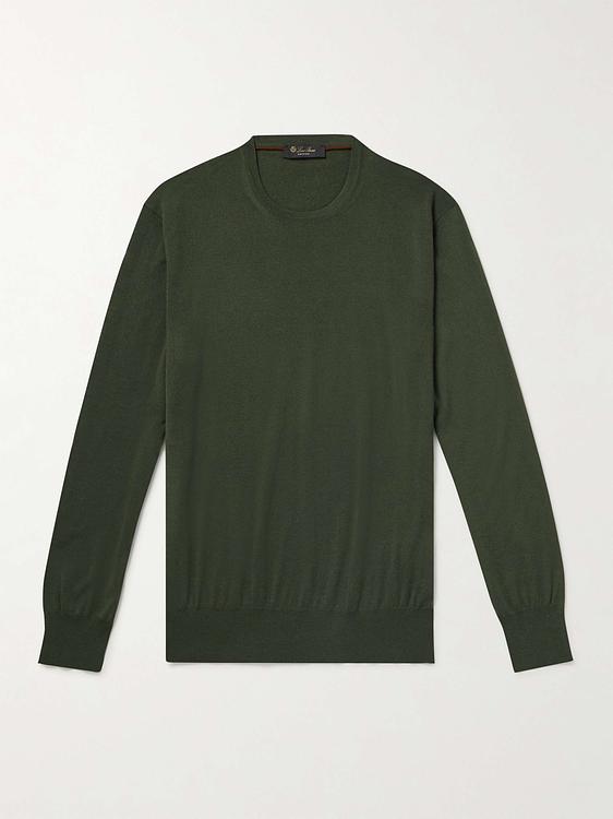 Dark green cashmere sweater from Loro Piana