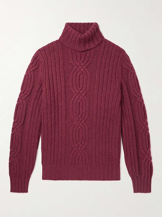 Dark red turtleneck from Brunello Cucinelli