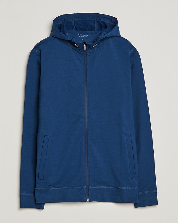 Dark blue hooded sweatshirt from Sunspel