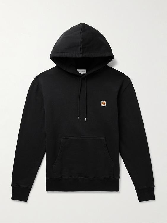 Black hooded sweatshirt from Maison Kitsuné