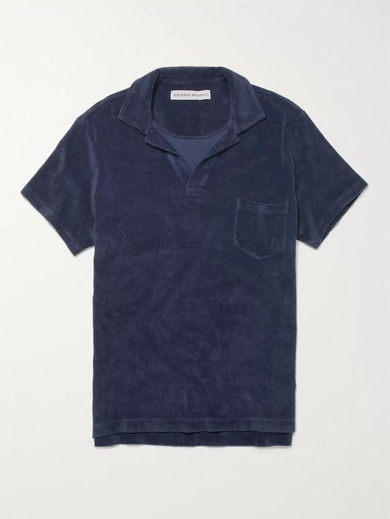 Dark blue short sleeve polo shirt from Orlebar Brown