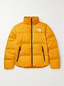 Orange down jacket from The North Face
