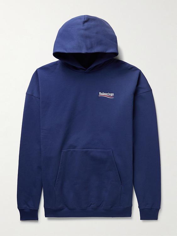 Print dark blue hooded sweatshirt from Balenciaga