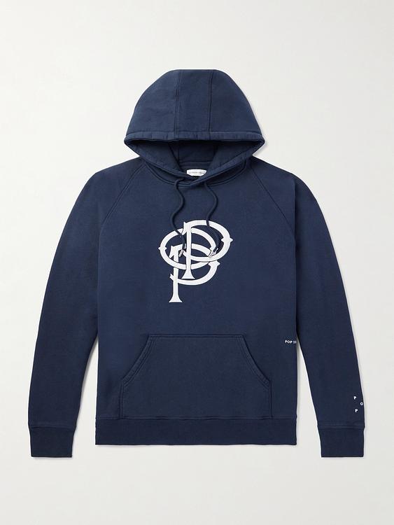 Print dark blue hooded sweatshirt from Pop Trading Company