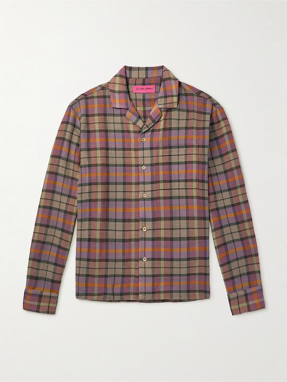 Checkered grey flannel shirt from The Elder Statesman
