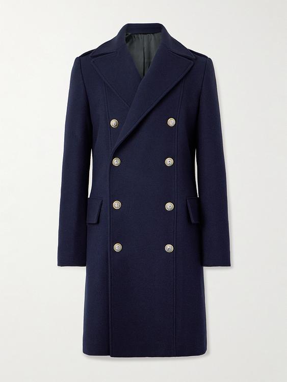 Dark blue coat from Balmain