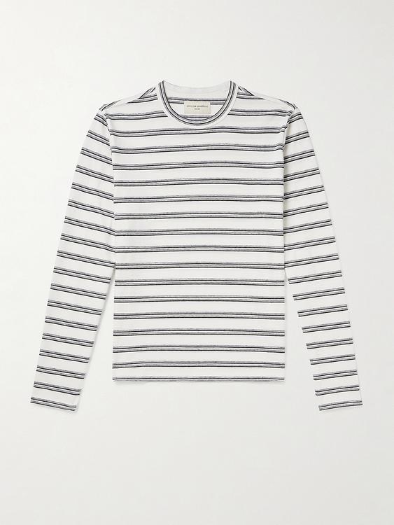 Striped white long sleeve t-shirt from Officine Générale